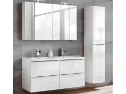 Móvel de lavatório duplo April branco 120cm