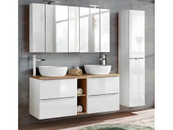 Móvel de lavatório duplo April branco 140cm