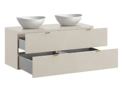 Móvel de lavatório duplo Azel caxemira 120cm