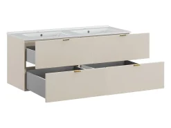 Móvel de lavatório duplo Azel caxemira 120cm