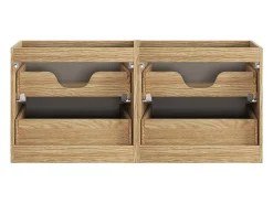 Móvel de lavatório duplo Elora bege e madeira 120cm