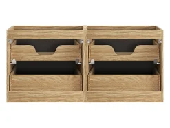 Móvel de lavatório duplo Elora preto e madeira 120cm