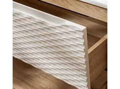Móvel de lavatório duplo Elora bege e madeira 120cm