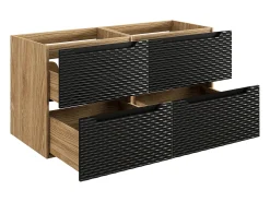 Móvel de lavatório duplo Elora preto e madeira 120cm