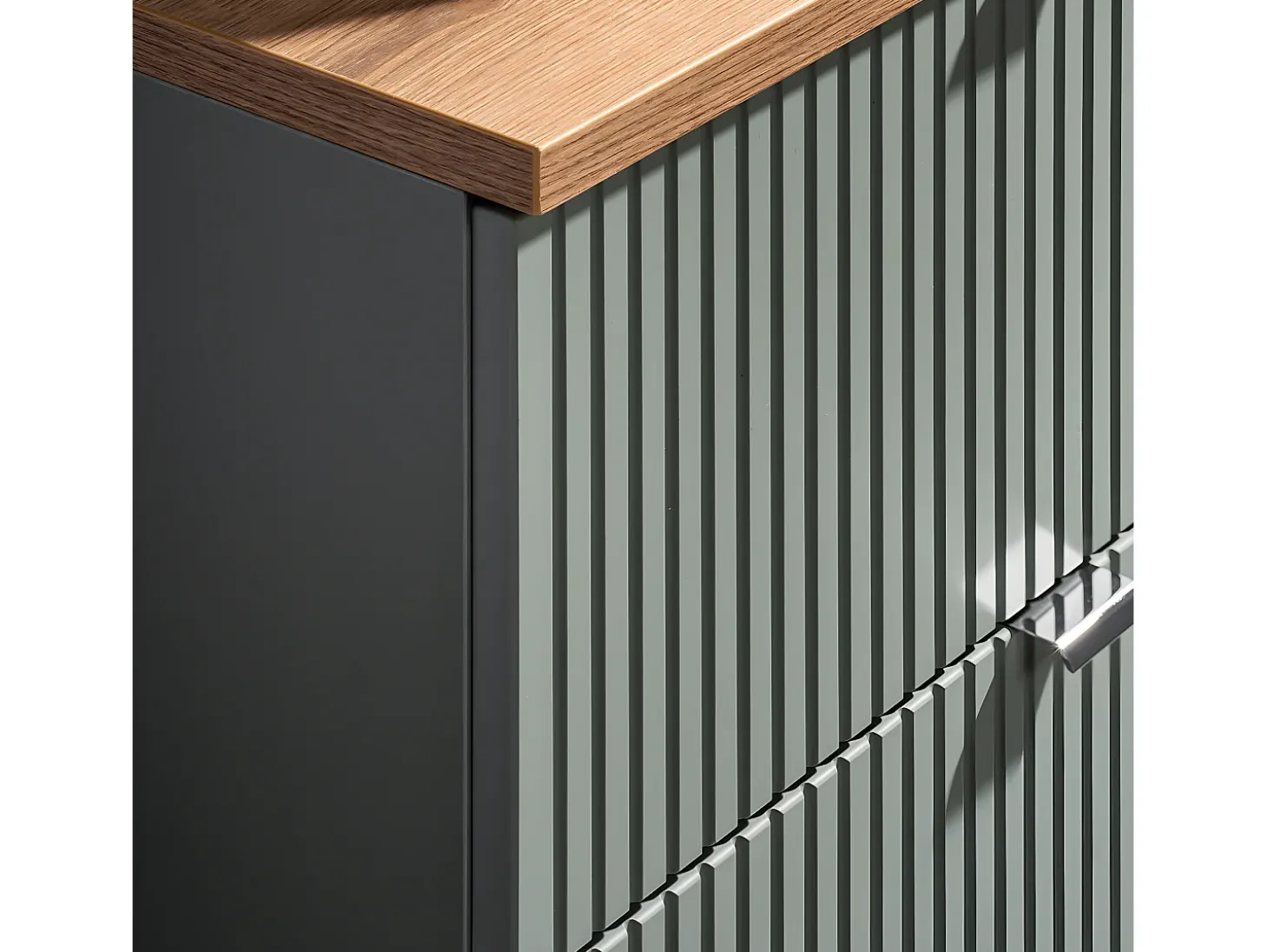 Móvel de lavatório duplo Jade verde e madeira 140cm