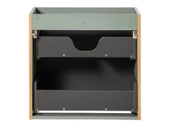 Móvel de lavatório duplo Jade verde e madeira 120cm