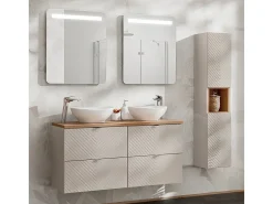 Móvel de lavatório duplo Manoa caxemira 120cm