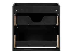 Móvel de lavatório duplo Riva preto e madeira 160cm
