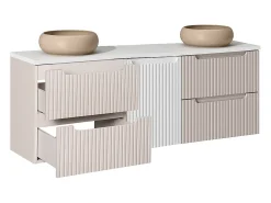 Móvel de lavatório duplo Riva caxemira 160cm