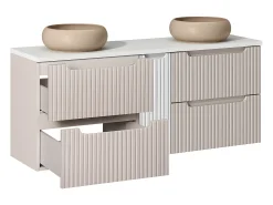 Móvel de lavatório duplo Riva caxemira 140cm