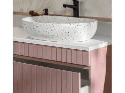 Móvel de lavatório duplo Zelie rosa 140cm