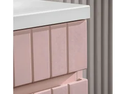 Móvel de lavatório duplo Zelie rosa 140cm
