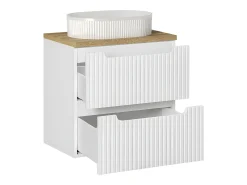 Móvel de lavatório Riva branco e madeira 60cm