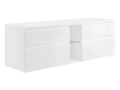 Móvel de lavatório suspenso, branco, 150 cm de largura x 46 cm de altura, MAGDALENA