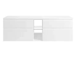 Móvel de lavatório suspenso, branco, 150 cm de largura x 46 cm de altura, MAGDALENA