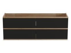 Móvel de lavatório suspenso - Natural claro e preto - 150 cm - SABURI