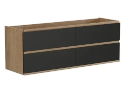 Móvel de lavatório suspenso - Natural claro e preto - 150 cm - SABURI