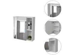 Móvel de parede Labelle para casa de banho com espelho, 49.53 cm X 44.95 cm X 13.71 cm , Branco