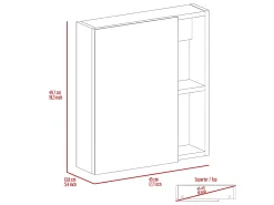 Móvel de parede Labelle para casa de banho com espelho, 49.53 cm X 44.95 cm X 13.71 cm , Branco