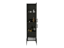 Móvel de parede para casa de banho em melamina Sealy com 2 portas e 4 prateleiras , Chumbo , 180 cm X 45,1 cm X 35,5 cm