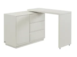 Móvel de toucador com canto giratório, 3 gavetas e 1 porta em MDF bege - VELANTO