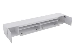 Móvel de TV branco moderno, painel de luz, iluminação LED regulável, sala de estar e sala de jantar 240 cm (painel brilhante, não brilhante)