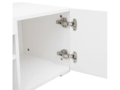 Móvel de TV branco moderno, painel de luz, iluminação LED regulável, sala de estar e sala de jantar 240 cm (painel brilhante, não brilhante)