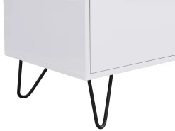 Móvel de TV com 2 gavetas em MDF e aço branco e preto - ABUJA