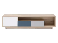Móvel de TV com 1 porta, 2 gavetas e 1 nicho multicolor - FILUTIA