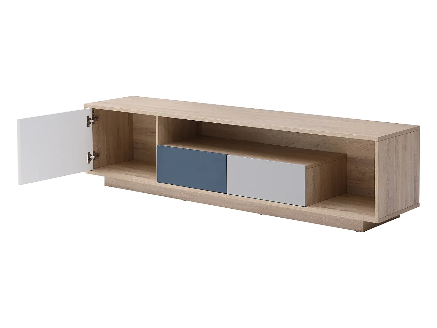 Móvel de TV com 1 porta, 2 gavetas e 1 nicho multicolor - FILUTIA