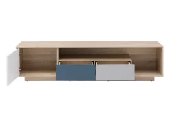Móvel de TV com 1 porta, 2 gavetas e 1 nicho multicolor - FILUTIA