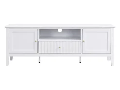 Móvel de TV com 2 portas, 1 gaveta e 1 nicho em MDF branco - NARIVA
