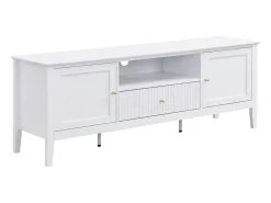 Móvel de TV com 2 portas, 1 gaveta e 1 nicho em MDF branco - NARIVA