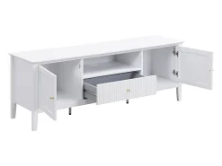 Móvel de TV com 2 portas, 1 gaveta e 1 nicho em MDF branco - NARIVA