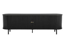 Móvel de TV com 2 portas de correr em MDF preto - SEVATO
