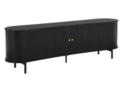 Móvel de TV com 2 portas de correr em MDF preto - SEVATO