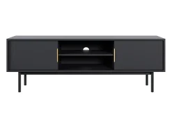 Móvel de TV com 2 portas e 2 nichos cor preta - DABRIANA