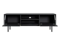 Móvel de TV com 2 portas e 2 nichos cor preta - DABRIANA