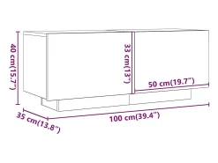 Móvel de TV com luzes LED 200x35x40 cm branco