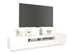 Móvel de TV com luzes LED 200x35x40 cm branco