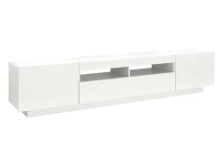 Móvel de TV com luzes LED 200x35x40 cm branco