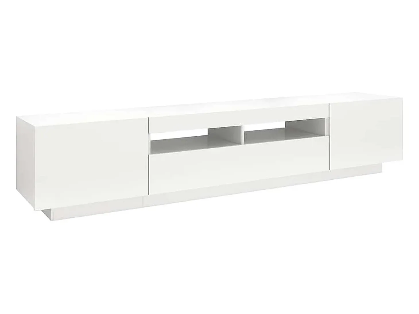 Móvel de TV com luzes LED 200x35x40 cm branco
