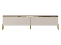 Móvel de TV contemporâneo com 2 portas bege e dourado - VUKIA