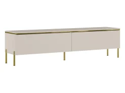 Móvel de TV contemporâneo com 2 portas bege e dourado - VUKIA