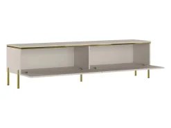Móvel de TV contemporâneo com 2 portas bege e dourado - VUKIA