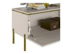 Móvel de TV contemporâneo com 2 portas bege e dourado - VUKIA
