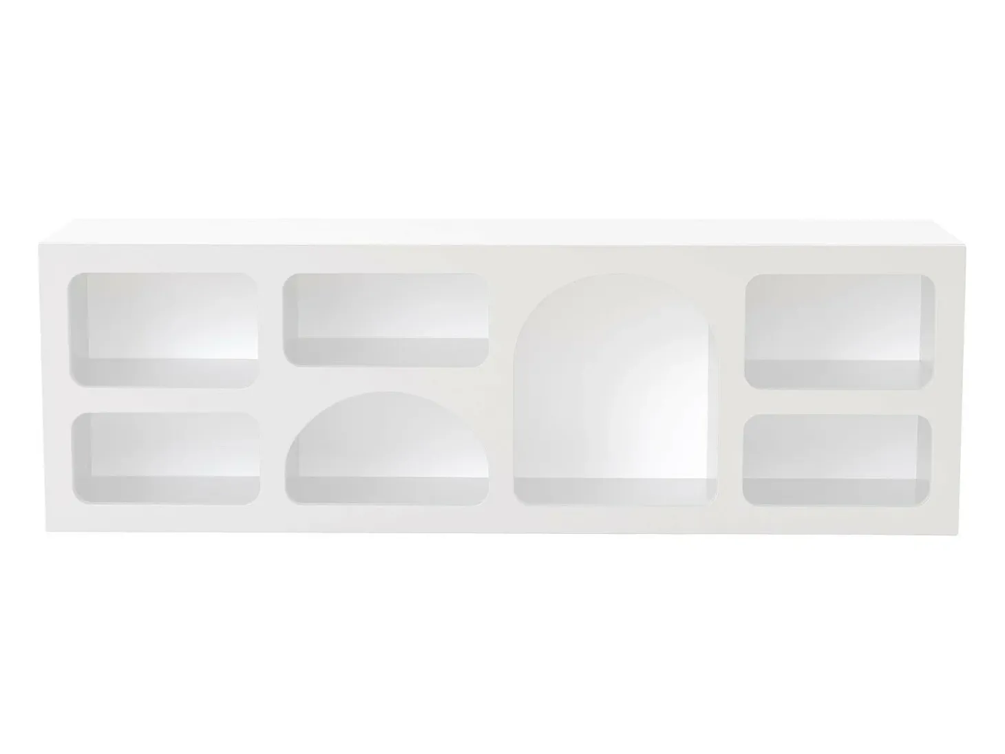 Móvel de TV de design com 7 prateleiras - Cor: Branco - LUELA