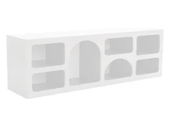 Móvel de TV de design com 7 prateleiras - Cor: Branco - LUELA