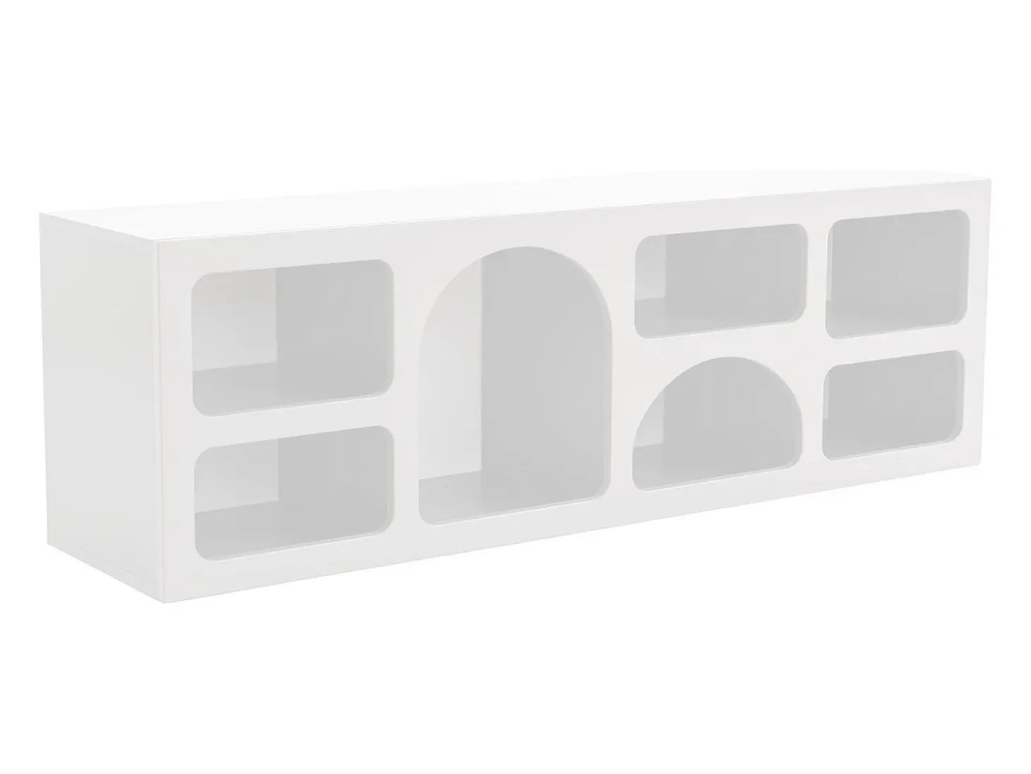 Móvel de TV de design com 7 prateleiras - Cor: Branco - LUELA