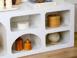 Móvel de TV de design com 7 prateleiras - Cor: Branco - LUELA